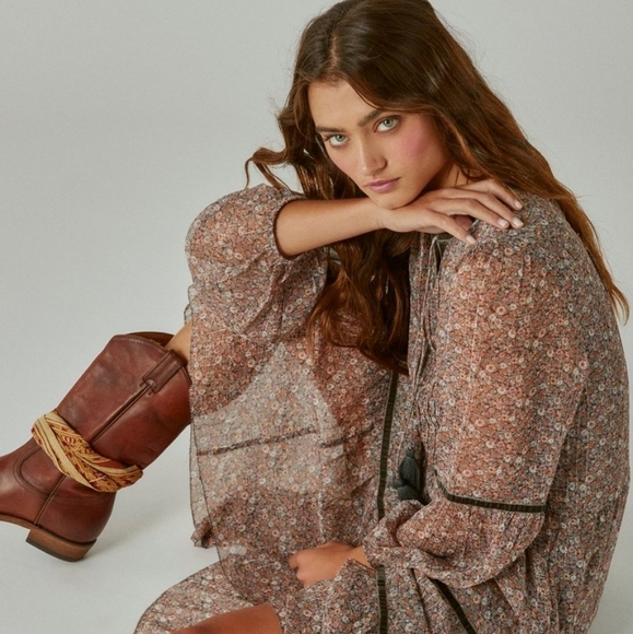 Lucky Brand Bohemian Floral Tiered Maxi Dress - Picture 2 of 9